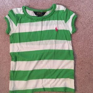Green and white polo shirt